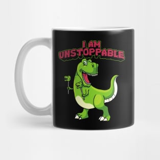 I Am Unstoppable TRex Funny Short Dinosaur Arms Mug